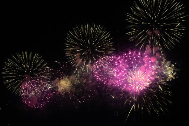 istock Big, Bright, Beautiful Fireworks Display in the Night Sky 1253376768