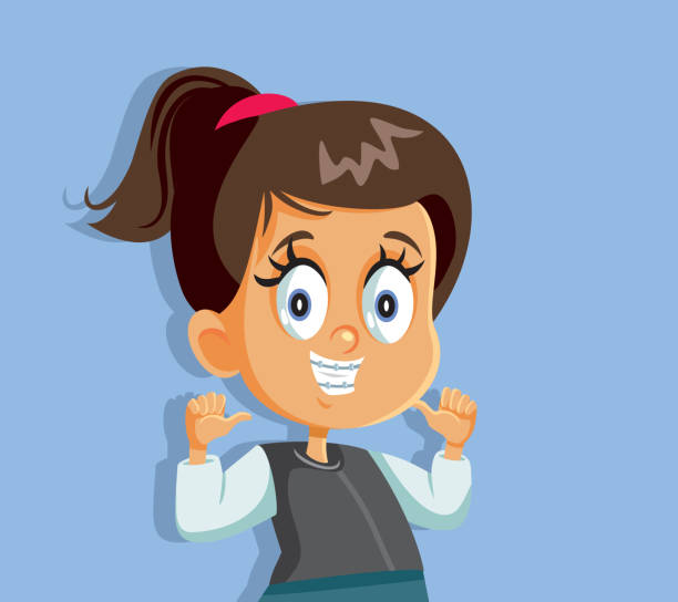 Young Cartoon Girl Smiling Wearing Braces Stock Illustration - Download Image Now - Child, Girls, Pointing - iStock Young Cartoon Girl Smiling Wearing Braces Stock Illustration - Download Image Now - Child, Girls, Pointing - iStock