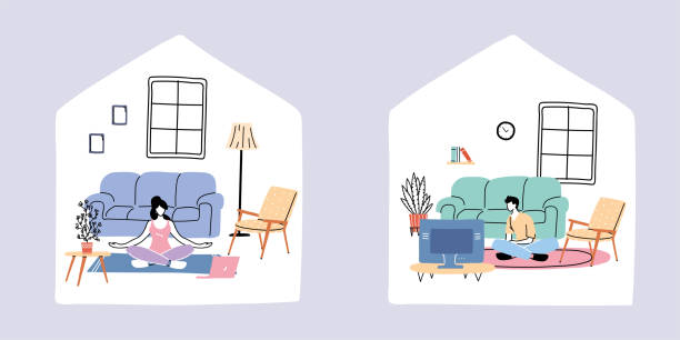 istock set of icons isolation and social distancing, stay home 1253389415