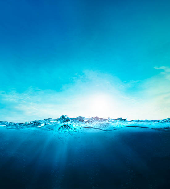 istock blue ocean underwater , deep ocean, blue water waves with sun beam clear view realistic, world oceans day banner with copy space, world ocean day fresh water lake, sea water 1253390240