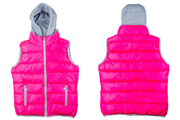 istock pink vest with a hood front and back view on a white background is insulated 1253390702