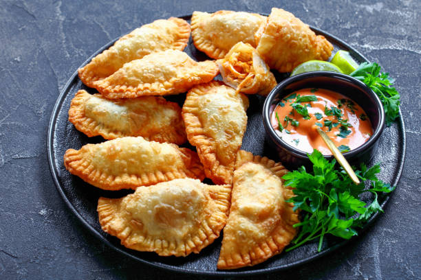 istock delicious deep-fried empanadas with shredded chicken filling 1253391929