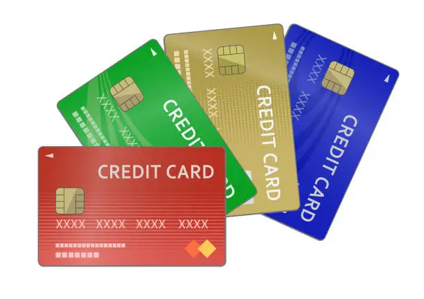 Vector illustration of Illustration of various credit cards