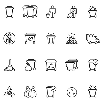 Garbage icon set , vector illustration