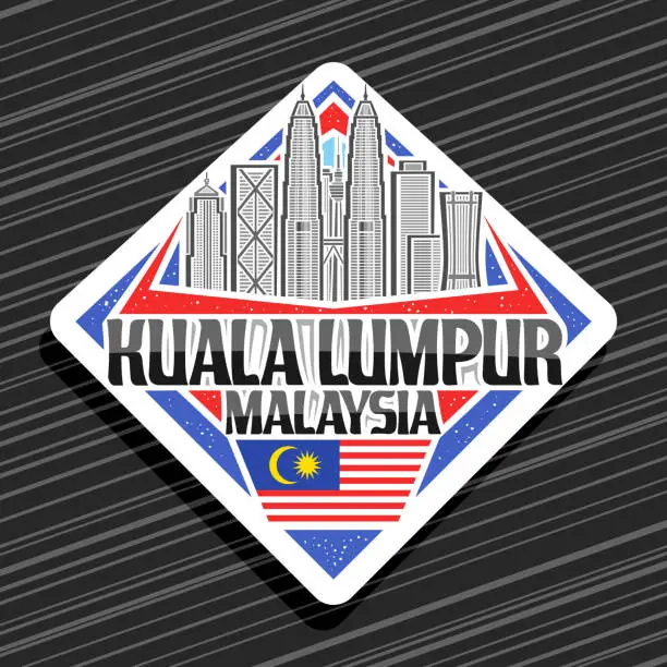 Vector illustration of Vector label for Kuala Lumpur