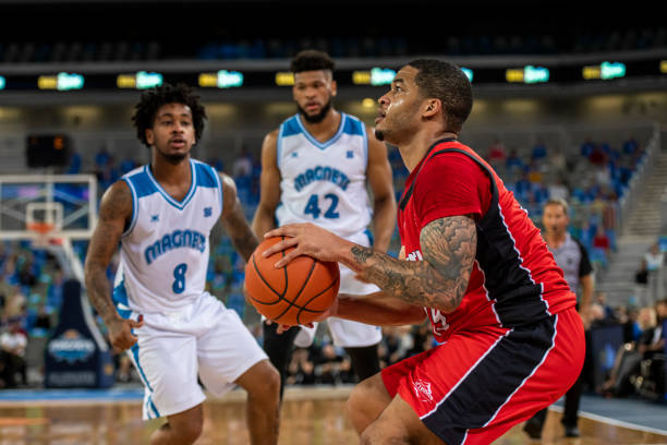 istock Basketball player with ball 1253403984