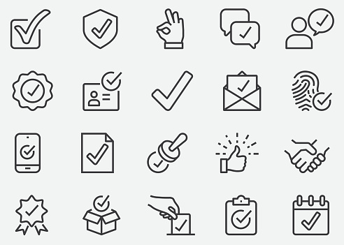 Approve Line Icons