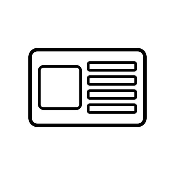 ilustrações, clipart, desenhos animados e ícones de modelo de design vetorial do ícone do cartão de identidade do cartão de identificação - badge security system security security pass