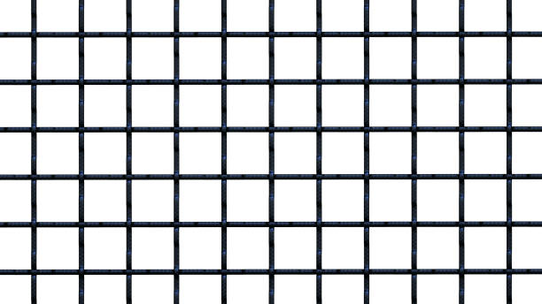 istock Close up on a square black painted wire mesh background isolated on white color 1253410312