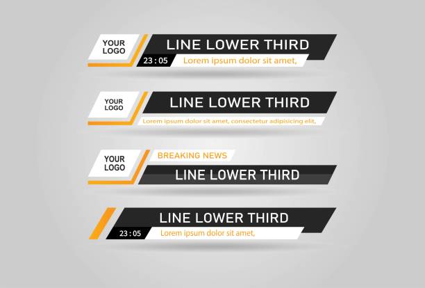 dolna trzecia tv news bary ustawić wektor. news lower thirds pack. tv news bary set vector. - lower third stock illustrations