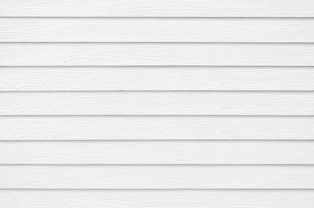 istock Wall panel paint white color synthetic wooden plank texture surface background. Outdoor panel wood nature pattern or abstract backdrop vintage  horizontal lines design and decoration. 1253412461