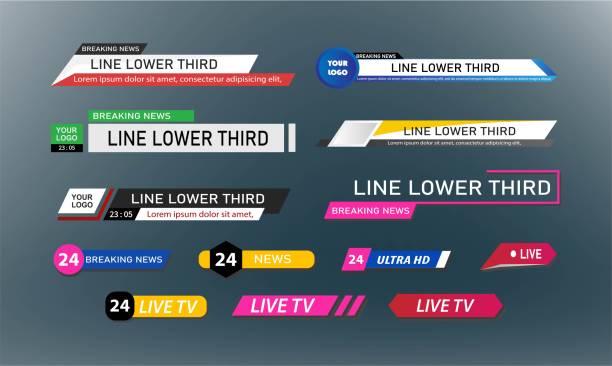 dolna trzecia tv news bary ustawić wektor. news lower thirds pack. tv news bary set vector. - lower third stock illustrations