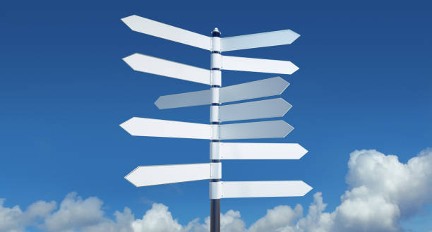 istock Blank Signpost over blue sky 1253413969