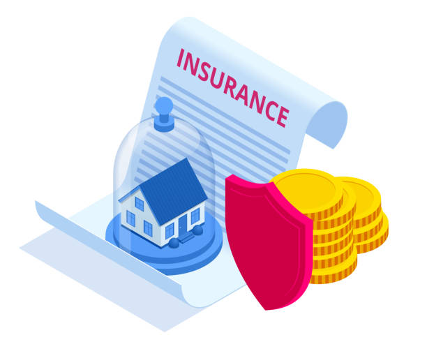 Insurance house and capital, money concept. Insurance Services concept. Protection from danger, providing security. Insurance house and capital, money concept. Insurance Services concept. Protection from danger, providing security insurer stock illustrations