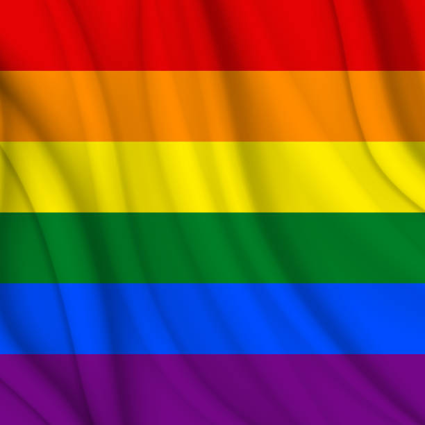 istock Flag LGBT squared icon, badge or button. Template design, vector illustration. Love wins. LGBT logo symbol in rainbow colors. Gay pride collection. Textile background. 1253420275