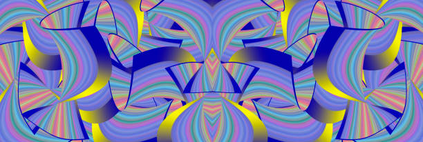 istock Colorful stripes abstract background, stretched pixels effect. Decorative fantasy ornaments 3D illustration 1253423072