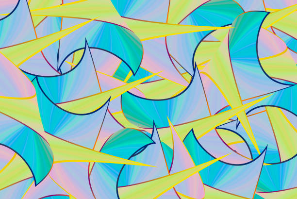 istock Colorful stripes abstract background, stretched pixels effect. Decorative fantasy ornaments 3D illustration 1253423082
