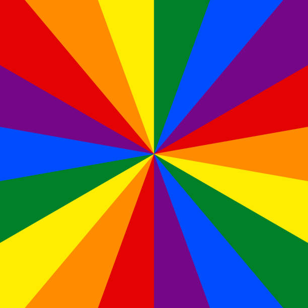 Bandiera LGBT. Sfondo arcobaleno. Modello astratto di raggi di sole o raggi di sole da utilizzare in LGBTQI Pride Event, LGBT Pride Month, Gay Pride Symbol. - illustrazione arte vettoriale