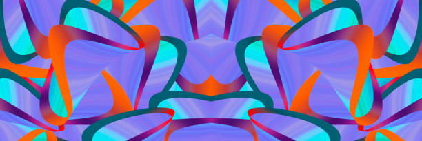 istock Beautiful colorful stripes abstract background, stretched pixels effect. Decorative fantasy ornaments 3D illustration 1253424847
