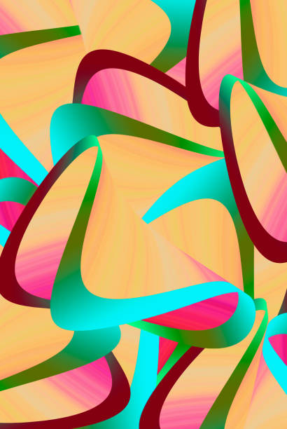 istock Beautiful colorful stripes abstract background, stretched pixels effect. Decorative fantasy ornaments 3D illustration 1253426050