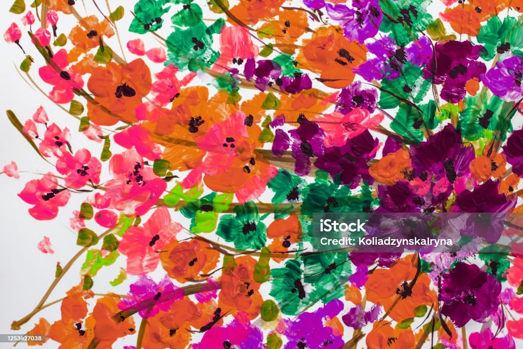 Ilustración de Pintura De Pintura Flores Textura Pintura De Flores  Brillantes Vida Muerta Floral Pintura Al Óleo Pintura Acrílica y más  Vectores Libres de Derechos de Abstracto - iStock