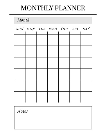 Planner Sheet Vector Printable Vertical Notebook Page Stock