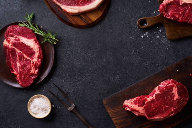 istock Variety of fresh Black Angus Prime raw beef steakes 1253427646