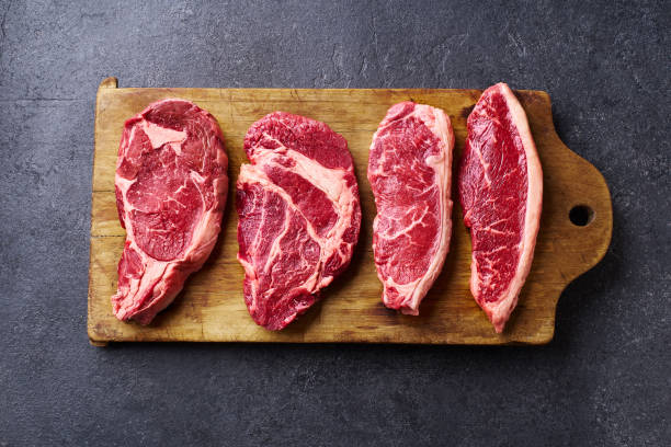 istock Variety of fresh Black Angus Prime raw beef steakes 1253427655