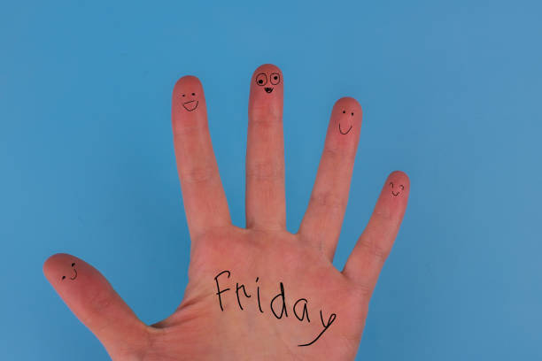 Fingers as funny characters. Happy faces. party