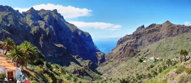 Breathtaking landscape in road to Masca, small village in Tenerife island, Canary islands, Spain