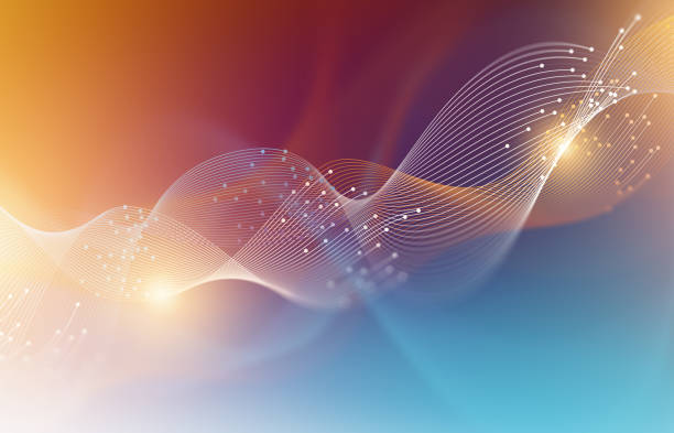 Colorful Abstract Technology Wave Graphic Background.