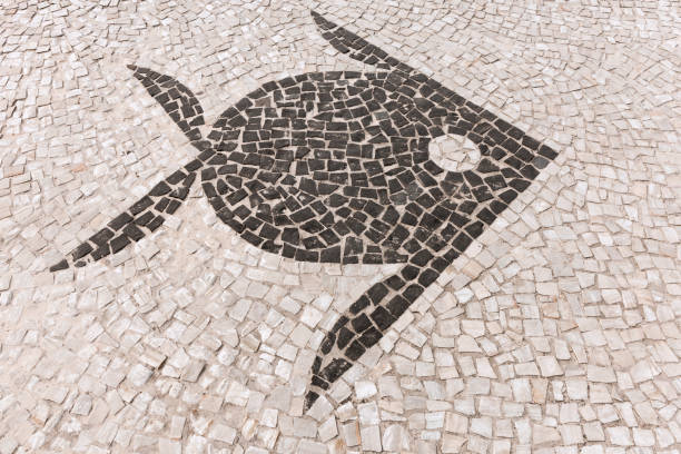 The fragment of ancient mosaic in Kourion, Cyprus