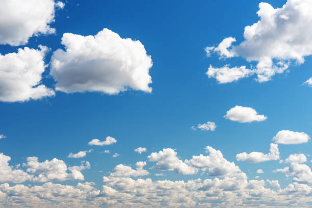 istock Beautiful clouds on a background of blue sky 1253436398