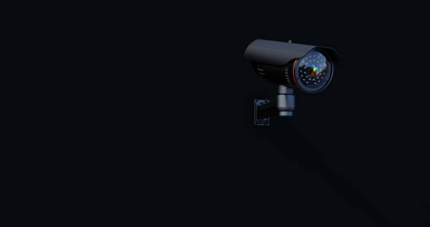 istock Security video cctv camera moving to scan the area for surveillance purposes. 1253439145