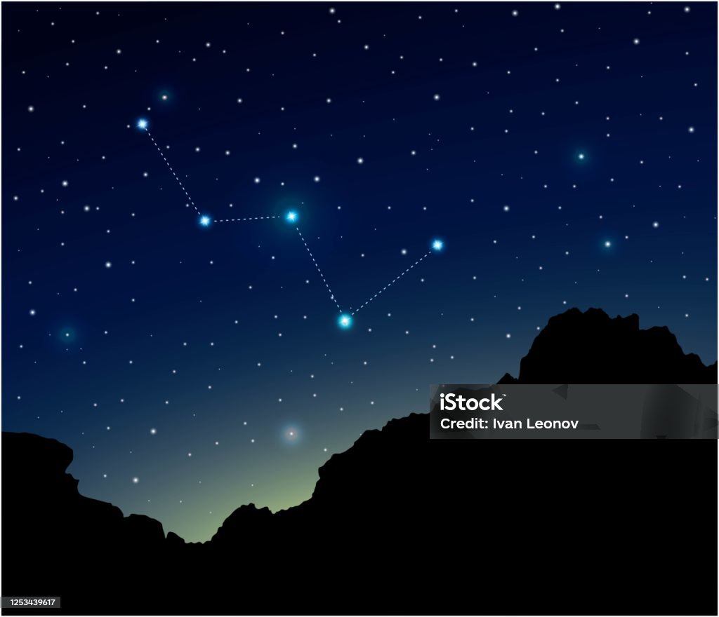 Chòm Sao Cassiopeia Trên Bầu Trời Đêm Hình minh họa Sẵn có - Tải ...