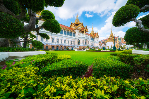 Grand Palace or Wat Phra Kaew is landmark in Bangkok, Thailand. The Emerald Buddha temple.