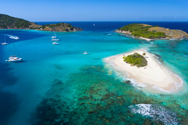 istock Aerial view of Sandy Spit, British Virgin Islands 1253440723