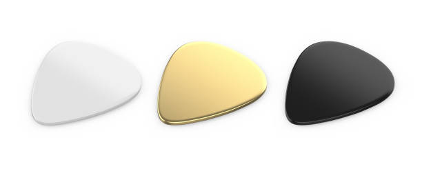 istock Guitar pick Mockup template on isolated white background, 3d Illustration 1253445355