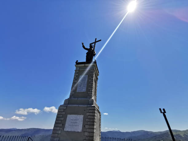 istock Christ statue on Giarolo Mountain top 1253446777