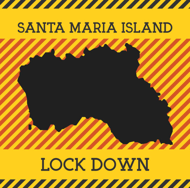 ilustrações de stock, clip art, desenhos animados e ícones de santa maria island lock down sign. - natal lisboa