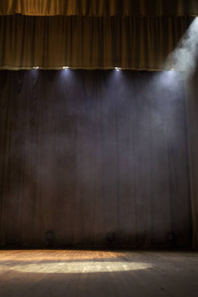 istock Theater lights spotlights and smoke over the stage 1253449636