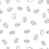 istock Vector seamless pattern with   coffee  beans. 1253450580