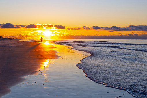 Beach walking at sunrise-Hilton Head Island,SC