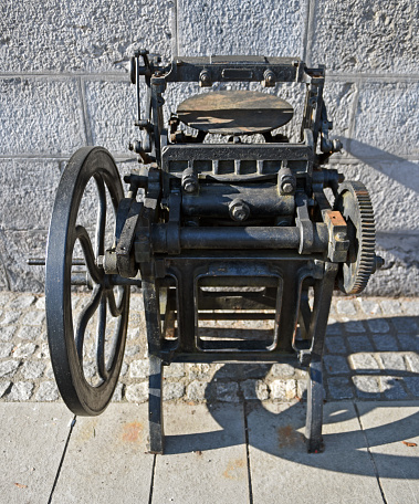 Gutenberg's printing press on street