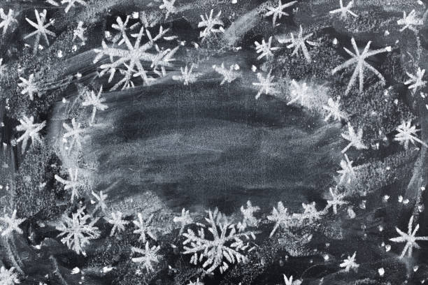 istock Christmas children chalk drawing on black chalkboard 1253457231