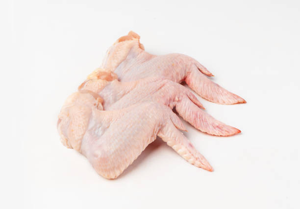 istock Fresh chicken wings on white background 1253458189