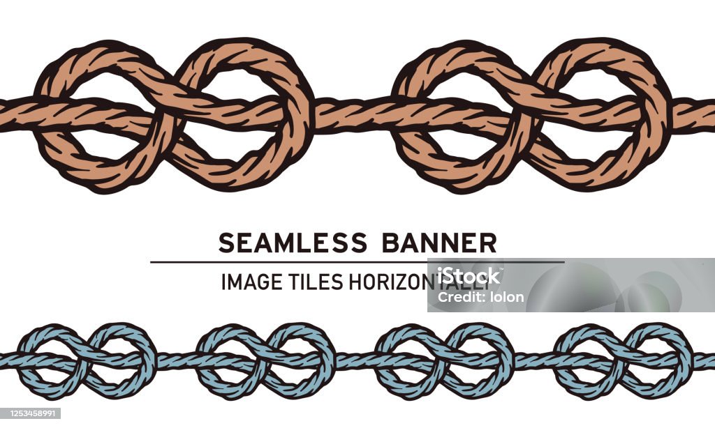 Banner Netal Rings Rope Tileable Rope Banners On White Background Stock Illustration - Download ...