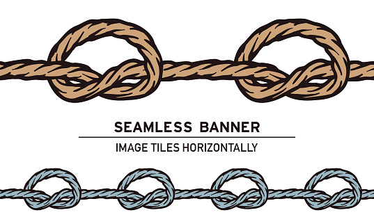 Banner With Rope Sample Tileable Rope Banners On White Background Stock Illustration - Download ...