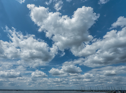 Background of majestic cumulus cloudscape