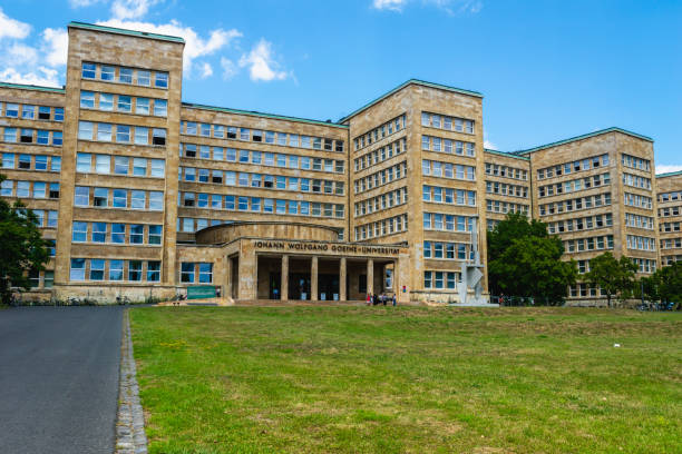 Frankfurt, Germany - July 2019: Frankfurt Goethe University Westend campus main building. The building is famous as historical IG Farben building.